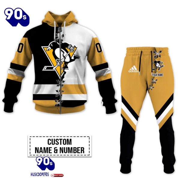 Pittsburgh Penguins Personalized NHL Mix Jersey Hoodie Set