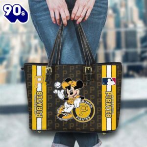 Pittsburgh Pirates Mlb Mickey Women Leather Tote Bag