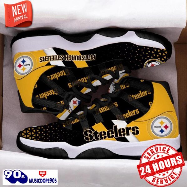 Pittsburgh Steelers Football Team Air Jordan 11 Sneakers For Fans