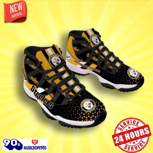 Pittsburgh Steelers Football Team Air Jordan 11 Sneakers For Fans