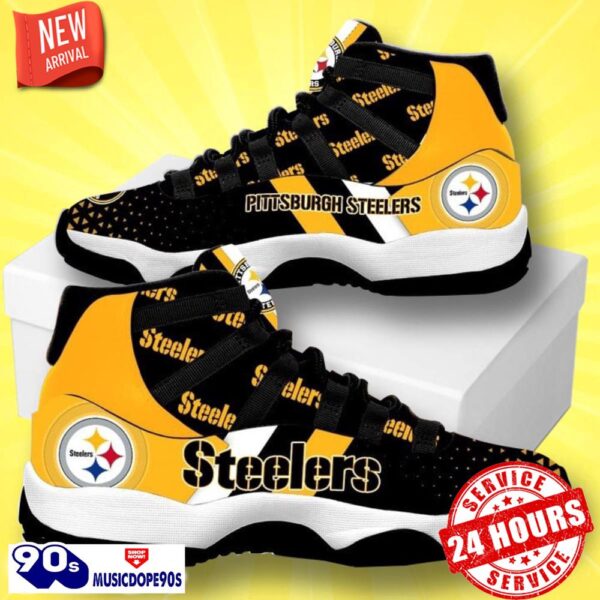 Pittsburgh Steelers Football Team Air Jordan 11 Sneakers For Fans