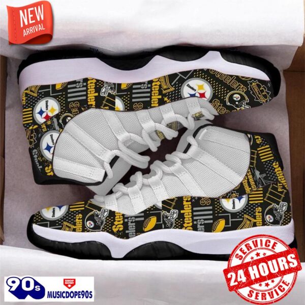 Pittsburgh Steelers Football Team Air Jordan 11 Sneakers For Real Fans