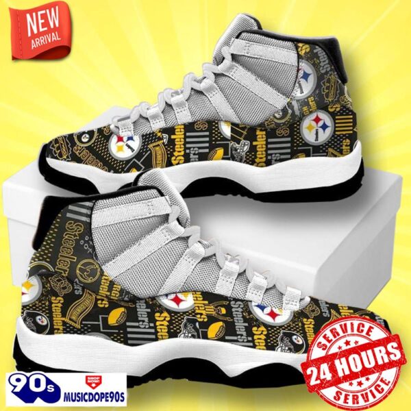 Pittsburgh Steelers Football Team Air Jordan 11 Sneakers For Real Fans