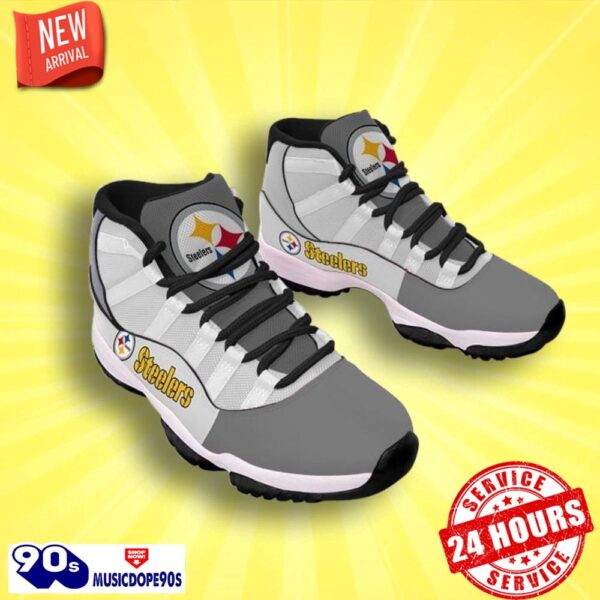 Pittsburgh Steelers Football Team Air Jordan 11 Style Sneakers For Men Women Fans