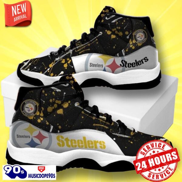 Pittsburgh Steelers Football Team Air Jordan 11 Style Sneakers For Real Fans