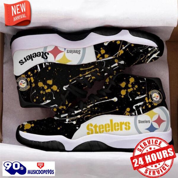 Pittsburgh Steelers Football Team Air Jordan 11 Style Sneakers For Real Fans