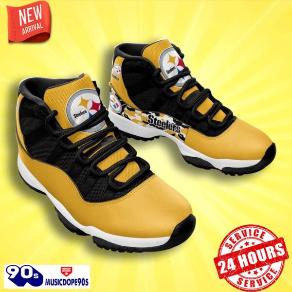 Pittsburgh Steelers Football Team Camo Pattern Air Jordan 11 Best Sneakers For Men Women Fans