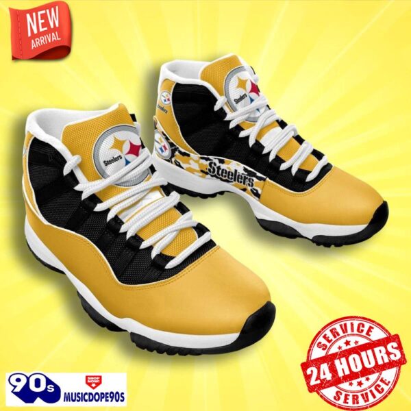 Pittsburgh Steelers Football Team Camo Pattern Air Jordan 11 Best Sneakers For Men Women Fans