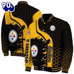 Pittsburgh Steelers Hexagonal Pattern Gold Black Jacket