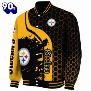 Pittsburgh Steelers Hexagonal Pattern Gold Black Jacket