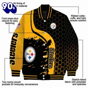 Pittsburgh Steelers Hexagonal Pattern Gold Black Jacket