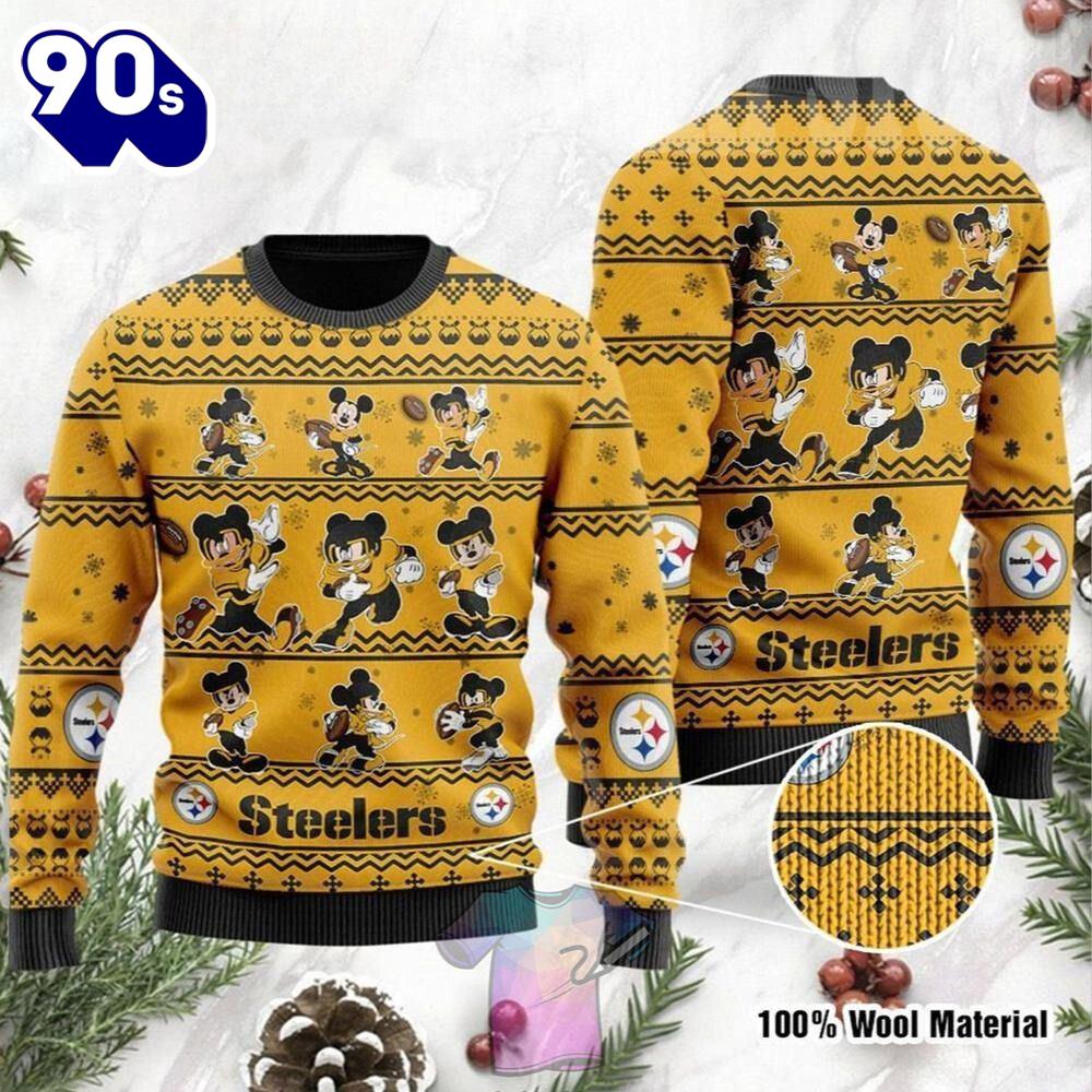 Pittsburgh Steelers Mickey Mouse Disney Ugly Christmas Sweater Gift Christmas Pittsburgh Steelers Mickey Mouse Disney Ugly Christmas Sweater Gift Christmas