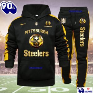 Pittsburgh Steelers NFL 32 Teams Personlized Golden Logo Hoodie Set