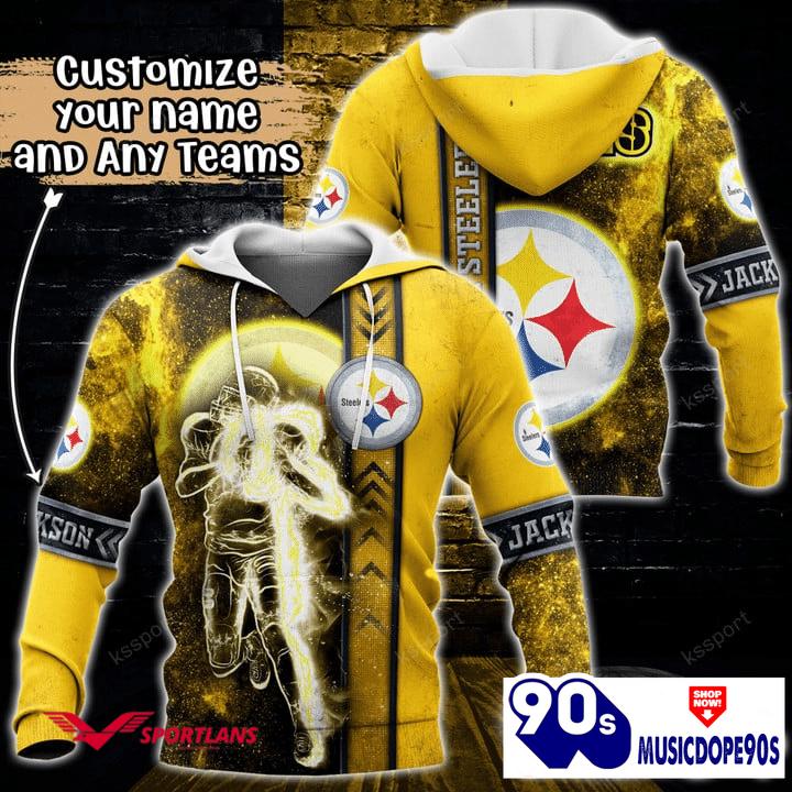 Pittsburgh Steelers NFL Custom Name 3D Hoodie Teams Shirt For Fans Pittsburgh Steelers NFL Custom Name 3D Hoodie Teams Shirt For Fans