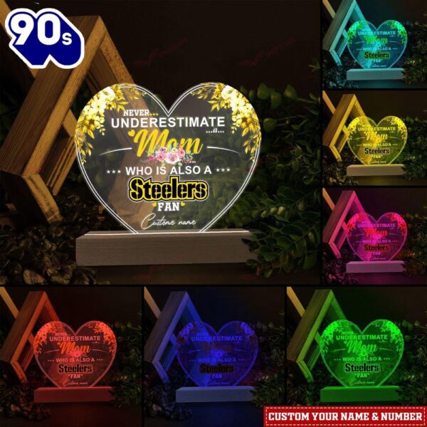 Pittsburgh Steelers NFL Personalized 3D Led Light Gift For Mom  – Christmas Night Light