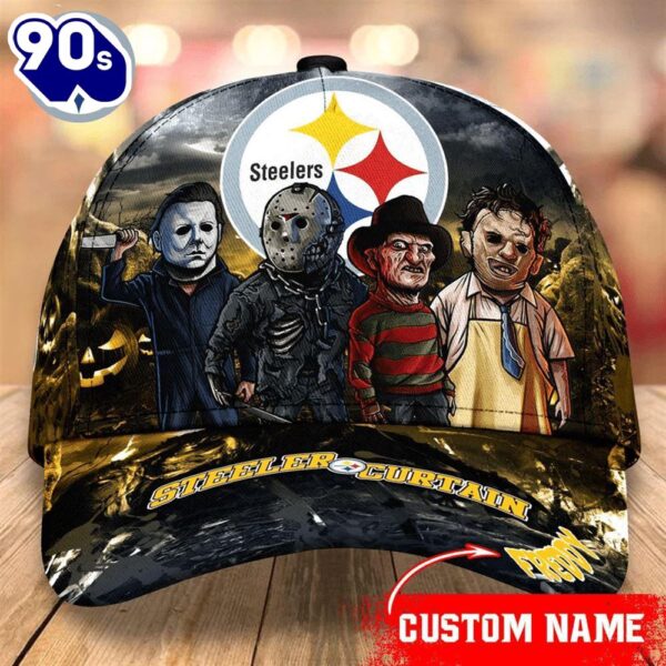 Pittsburgh Steelers NFL Personalized Trending Cap Mixed Horror Movie Characters