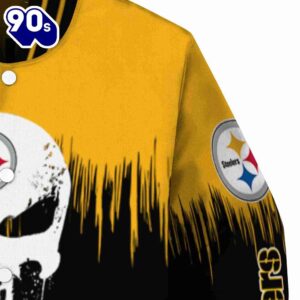 Pittsburgh Steelers Punisher Skull Gold Black White Jacket