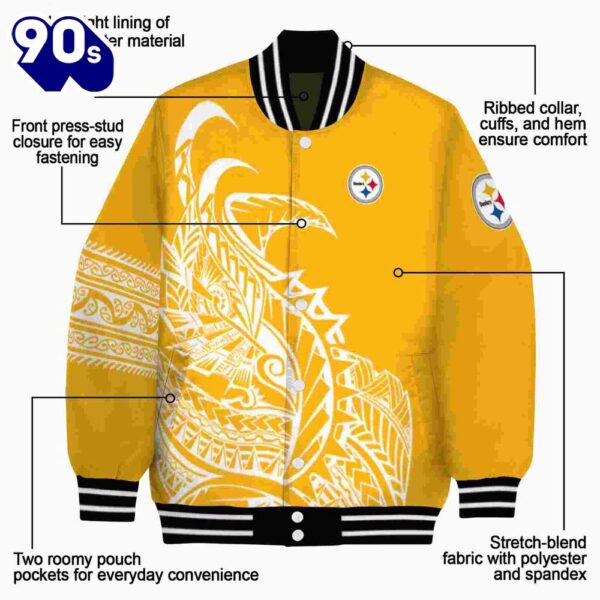 Pittsburgh Steelers Tribal Art Gold White Black Jacket