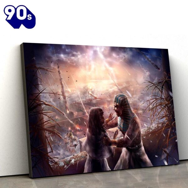 Plagues Of Egypt Christian Art Matte Horizontal Jesus Canvas Pictures   Gift Christmas
