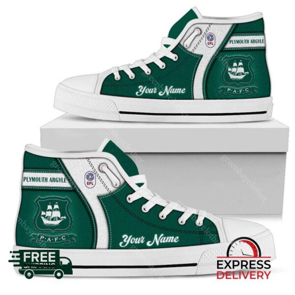 Plymouth Argyle Personalzied High Top Canvas Shoes