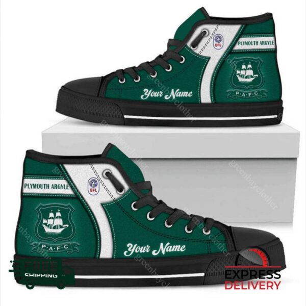 Plymouth Argyle Personalzied High Top Canvas Shoes