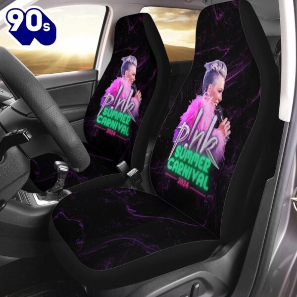 P!nk 2PCS Car Seat Cover 3D Decor