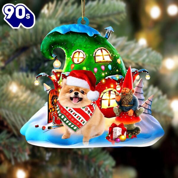 Pomeranian With Rudolph’s House Christmas Ornament, Gift For Christmas