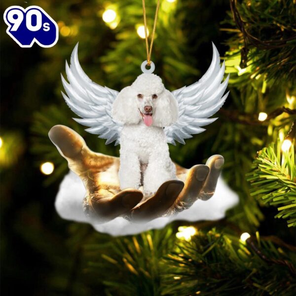 Poodle 2 On The Hands Of Jesus Ornament, Gift For Christmas