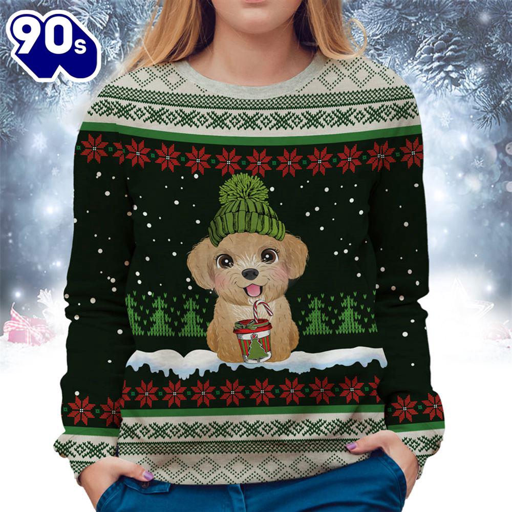 Poodle With Snow And Christmas Ugly Sweater Poodle With Snow And Christmas Ugly Sweater