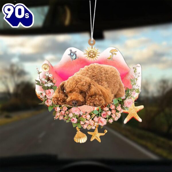 Poodle2 Sleeping In The Seashell Ornament, Gift For Christmas