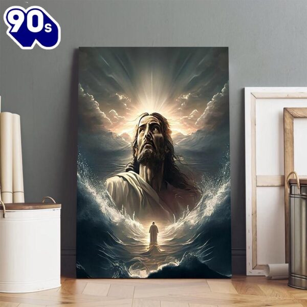 Portrait Of Jesus On Water Canvas Prints Jesus Christ Art Christian Canvas Wall Decor  Gift Christmas
