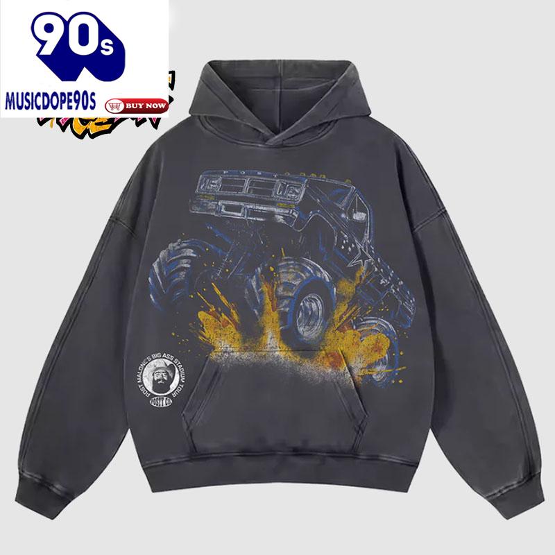 Post Malone's Big Ass Stadium Tour 2025 Post Malone X Dallas Cowboys Monster Truck Unisex Hoodie Post Malone's Big Ass Stadium Tour 2025 Post Malone X Dallas Cowboys Monster Truck Unisex Hoodie