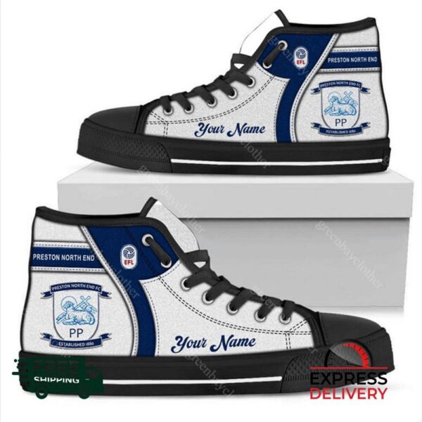 Preston North End Personalzied High Top Canvas Shoes