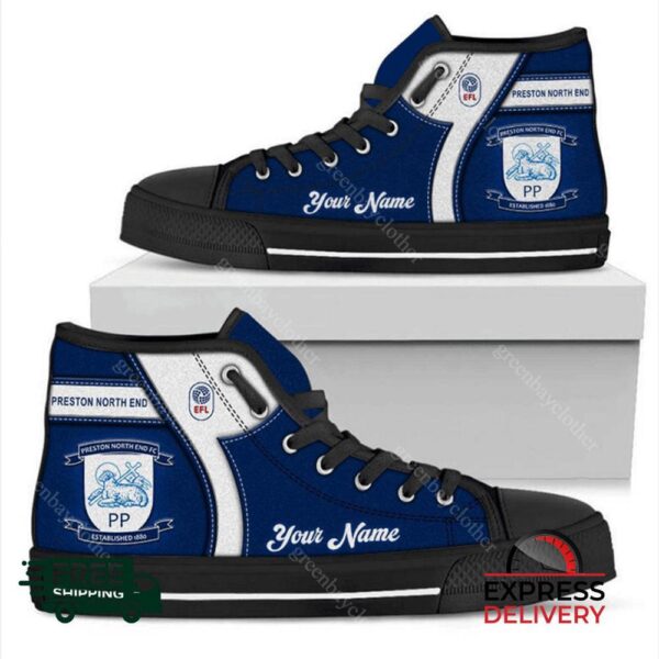 Preston North End Personalzied High Top Canvas Shoes