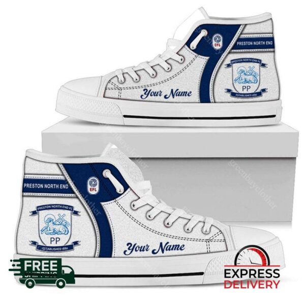 Preston North End Personalzied High Top Canvas Shoes