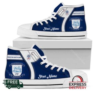 Preston North End Personalzied High Top Canvas Shoes