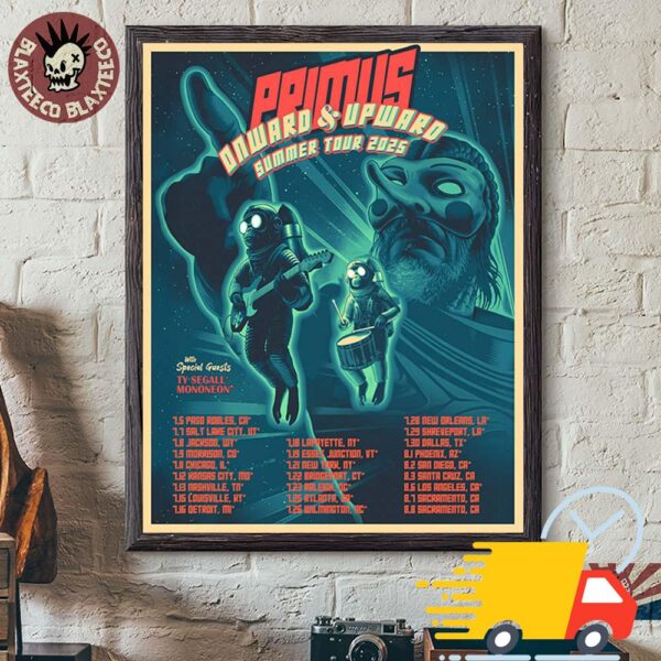 Primus Onward And Upward Summer Tour 2025 Poster Tour Dates Canvas