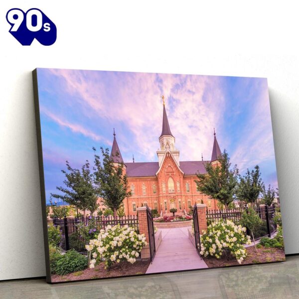 Provo City Center Temple Garden Courtyard Canvas Wall Art Jesus Christ Picture Canvas  Gift Christmas