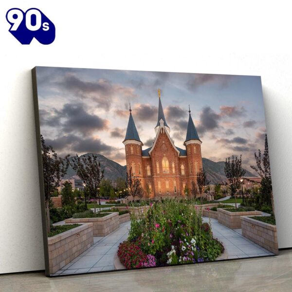 Provo City Center Temple Sunrise Canvas Wall Art Jesus Christ Picture Canvas  Gift Christmas