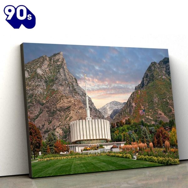 Provo Temple Late Summer Canvas Wall Art Jesus Christ Picture Canvas Christian Wall Art  Gift Christmas