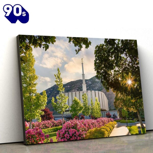 Provo Temple Pink Roses Canvas Wall Art Jesus Christ Picture Canvas Christian Wall Art  Gift Christmas