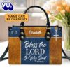 Psalm 1031 Bless The Lord O My Soul Personalized Leather Handbag With Handle Christ Gifts For Women Of God, Christian Bags  Gift For Women Christmas