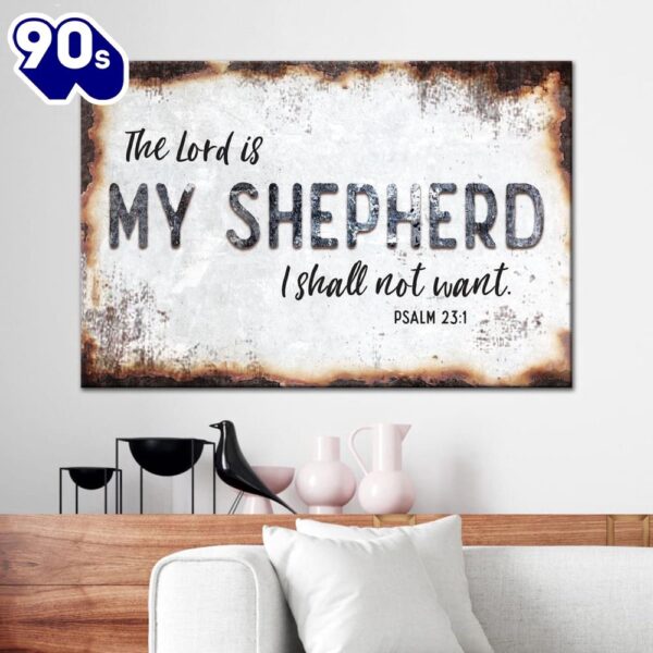 Psalm 231 The Lord Is My Shepherd Wall Art Canvas, Bible Verse Wall Art Decor Religious Wall Decor  Gift Christmas