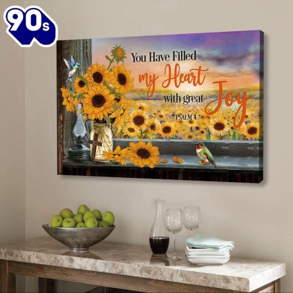 Psalm 47 You Have Filled My Heart With Great Joy Wall Art Canvas Religious Wall Decor  Gift Christmas
