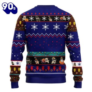 Pug Dog Cute Noel Mc Ugly Christmas Blue