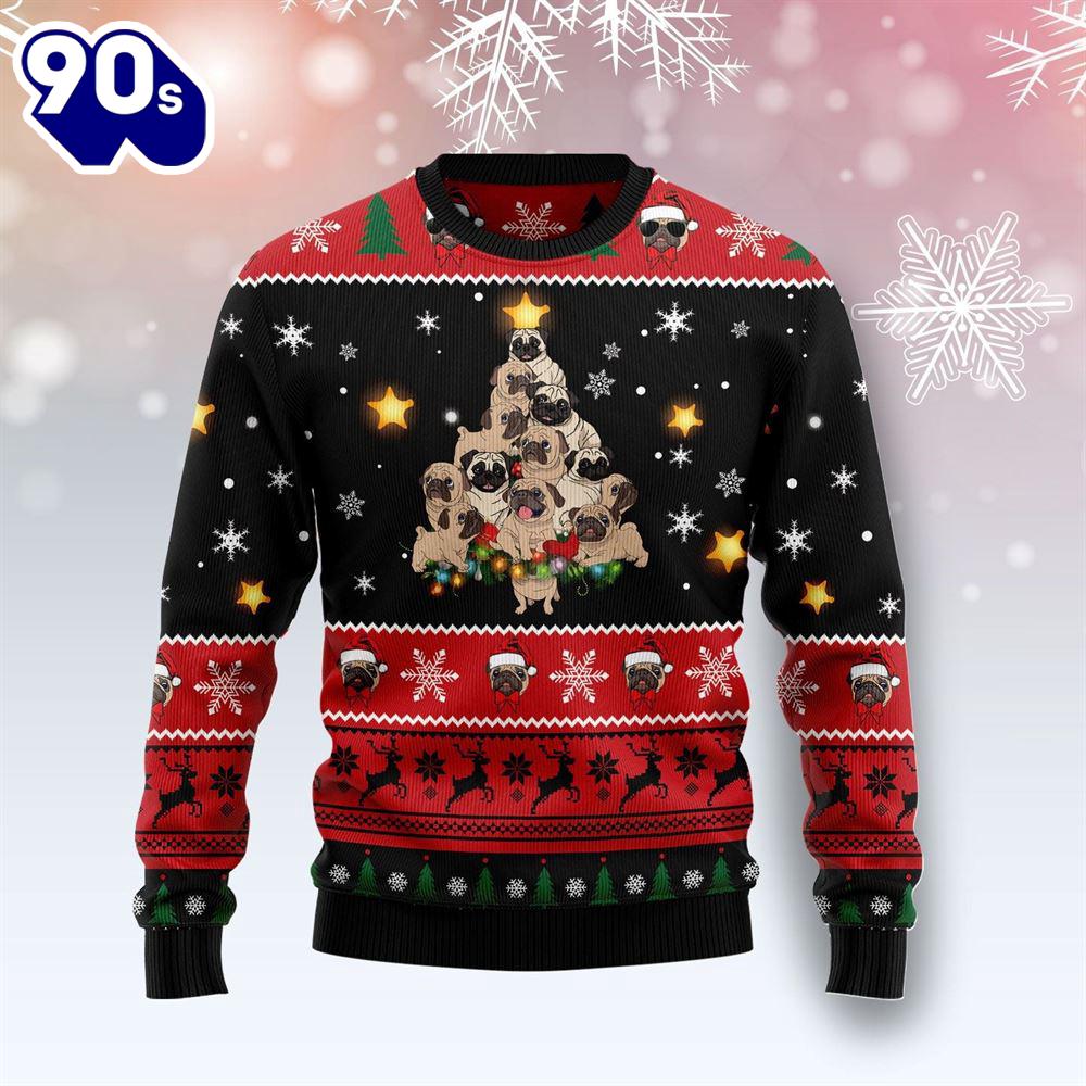 Pug In Tree Ugly Christmas Sweater Amazing Festival Theme Pug In Tree Ugly Christmas Sweater Amazing Festival Theme
