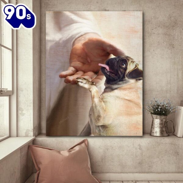 Pug Take My Hand Canvas Canvas Decor Ideas  Gift Christmas