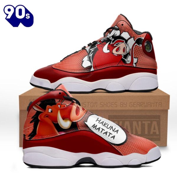 Pumbaa Air Jordan 13 Sneakers Custom Comic Style Shoes