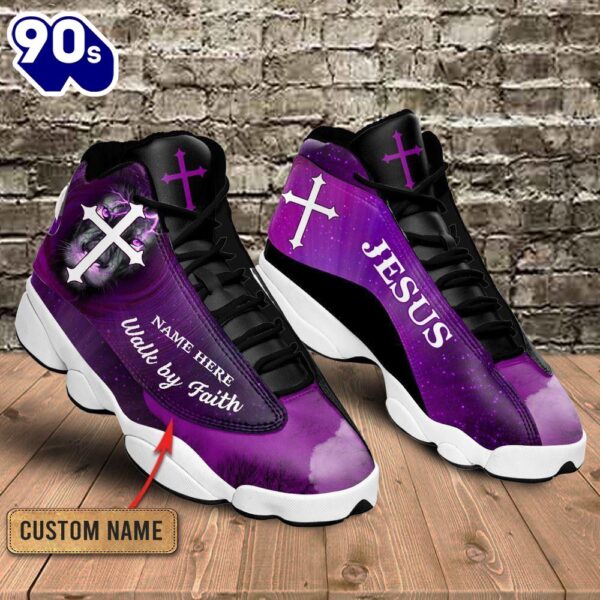 Purple Walk By Faith Lion Jesus Custom Name Jd13 Shoes For Man And Women  Gift Christmas