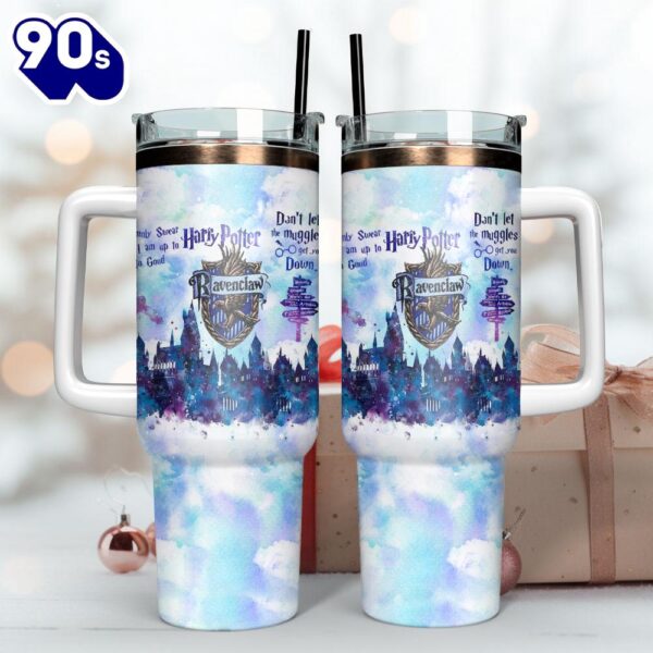 Ravenclaw Harry Potter Custom Stanley Quencher 40oz Stainless Steel Tumbler With Handle  For Fans